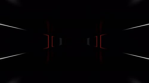 Red And White Neon Area With Rotating Rectangles Background Vj Loop In 4K