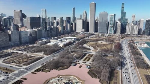 Downtown Chicago At Chicago In Illinois United States.