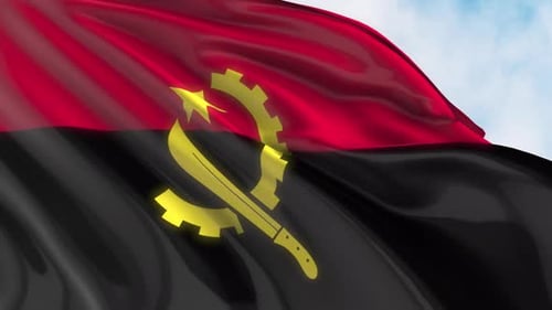 Angola Flag Waving: Realistic Fabric Animation Loop