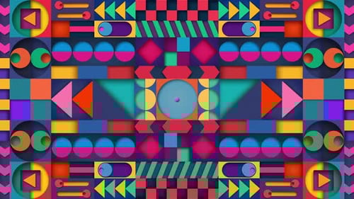 Animated Abstract Geometric Kaleidoscope Loop Background