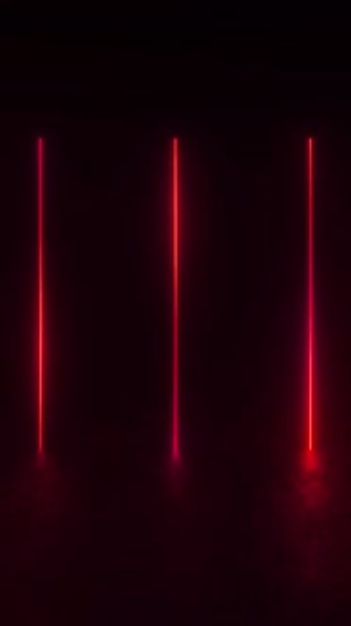 A continuous loop of red and white neon tube lights
