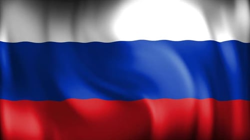 Seamless Waving Russia Flag Animated Background