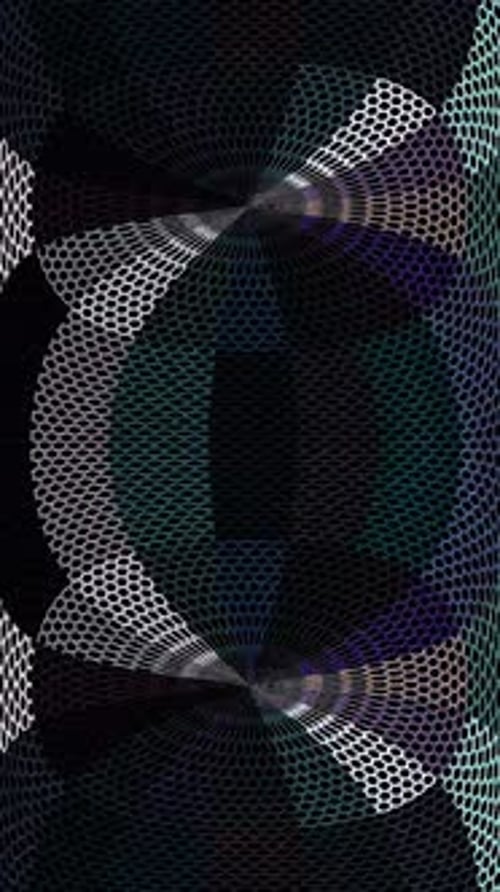 3D animation vertical video Abstract shining bright lines set wave, colorful, black background