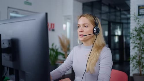 Hotline Of Emergency Service Portrait Of Woman Psychologist In CallCenter Medium Shot In Office