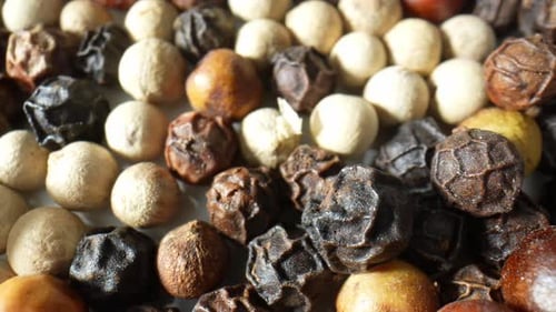 Close Up of Mixed Whole Peppercorns