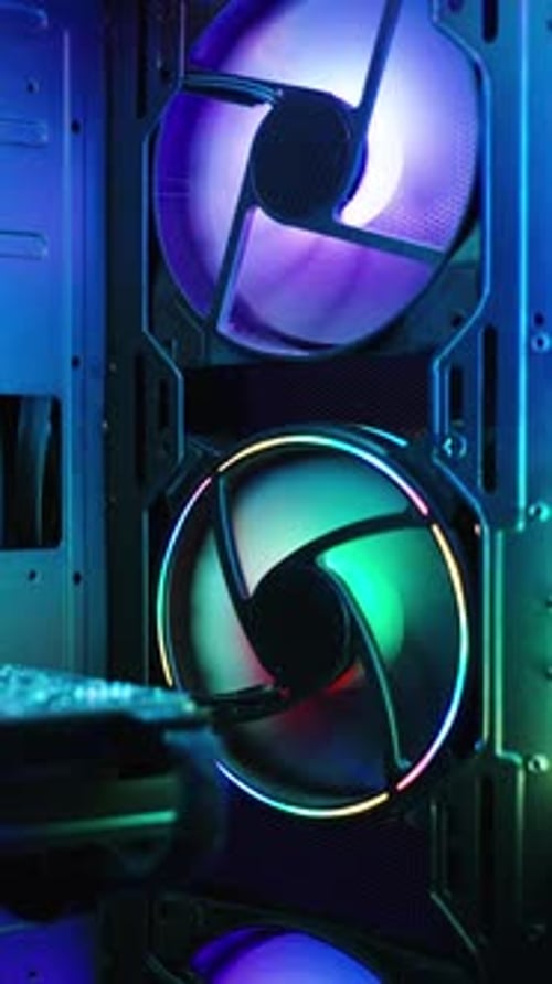 Desktop Computer Fans with Multi-Colored Lights