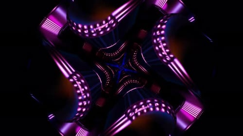 Los rítmicos pulsos de discoteca de neón llenan un fascinante y dinámico bucle de VJ