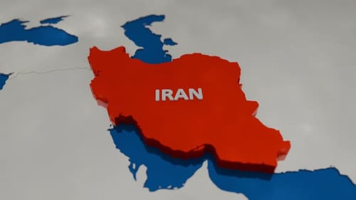 Animated 3D Map of Iran Geographical Highlight