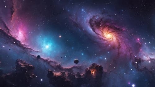 Vibrant Abstract Galaxy Background Animation with Stars and Nebulae