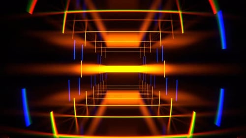 Orange And Blue Abstract Strobe Machine Background Vj Loop In 4K