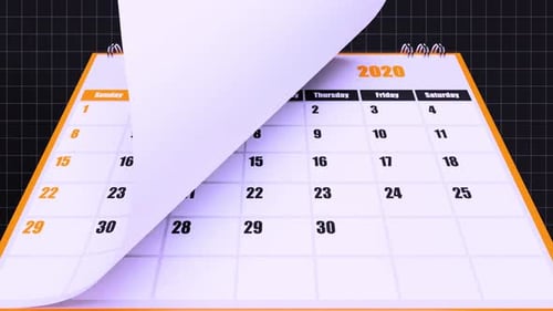 Plan ahead with a calendar page flipping to a new month, perfect for reminders, appointments, and st