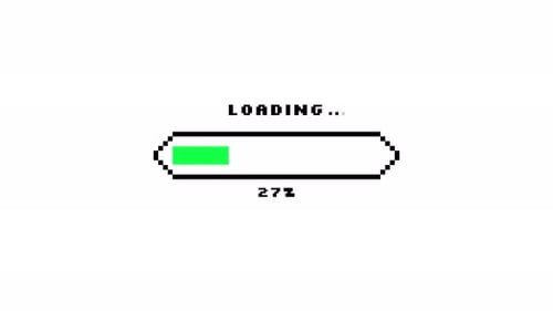 Pixelated Progress Bar 0-100% - Retro System Layout