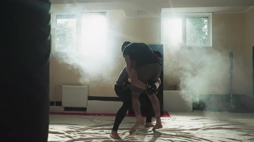 Man Throws Beating Attacking Partner in Gym