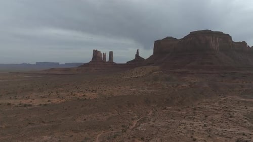 Aerial View of the Rock Formations in the Monument Valley