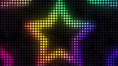 Colorful LED Grid Display Animation with Abstract Patterns