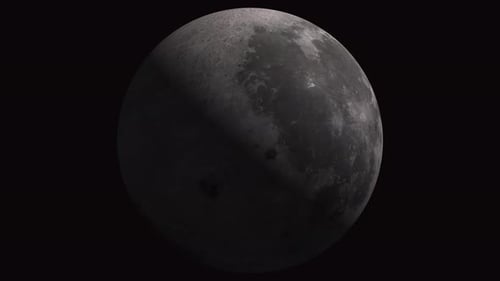 Realistic Moon Planet Rotating with Lunar Phases