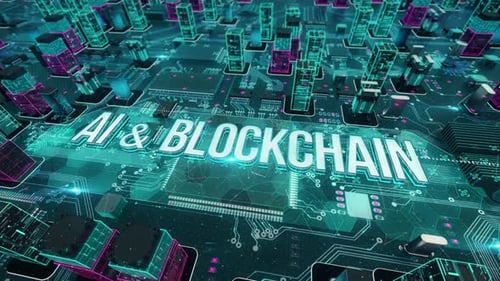 Al & Blockchain com conceito de tecnologia digital de alta tecnologia