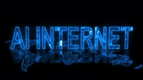 3d Ai Internet Text Technology Earth Map Animation Glow