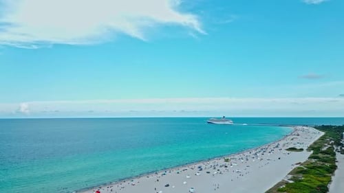 Aerial View of Miami Beach City Florida United States Drone Shot of Miami on Sunny Day Miami Beach