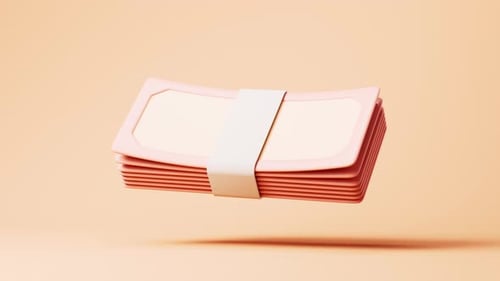 Loop animation of a bundle of banknotes