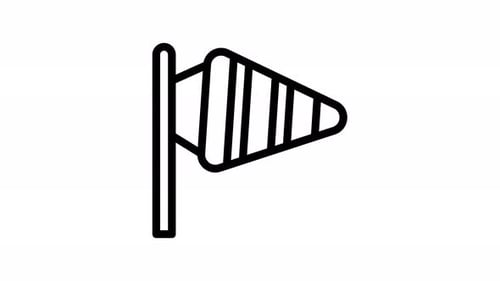 wind flag line icon animation