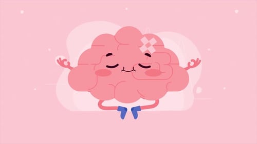 brain, mind, meditating meditating yoga, peace of mind animation 4k