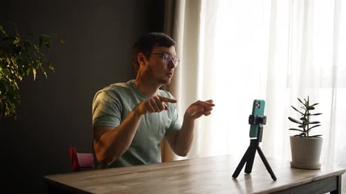 Content Creator Recording Engaging Video Content for Social Media