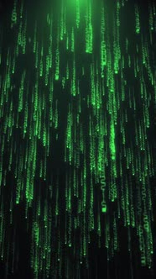 Glitchy Matrix Code Cyber Technology Background