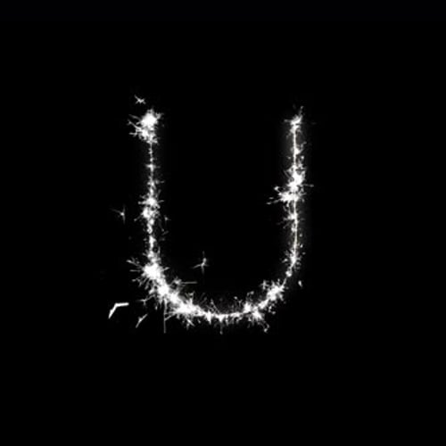 Glowing Sparkler Letter U Write-On Animation