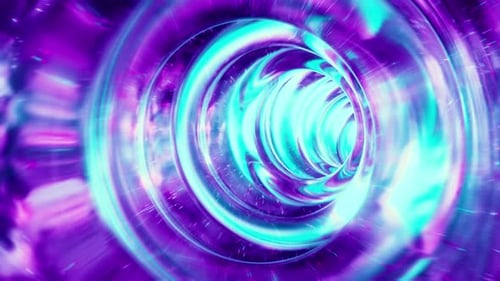 Animation VJ en boucle dans un tunnel spatial