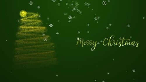 Sparkling Christmas Tree Drawing and Merry Christmas Text Reveal