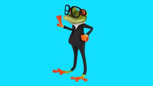 Lustiger 3D-Cartoon-Frosch (mit Alpha-Kanal im Lieferumfang enthalten)