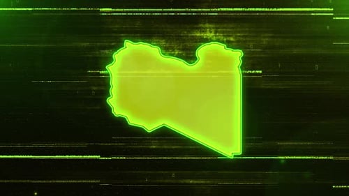 Carte numérique futuriste des problèmes de la Libye