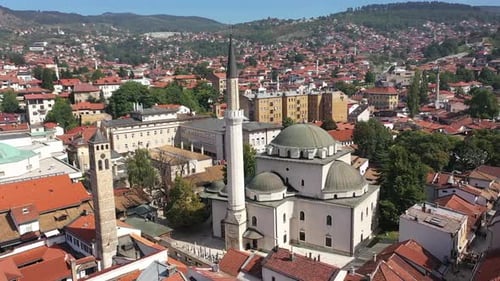 Sarajevo Clock Tower And Gazi Husrev Mosque