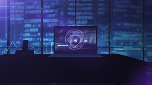 Artificial Intelligence On A Laptop In The Office