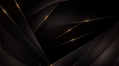 Abstract Geometric Background with Glowing Golden Lines