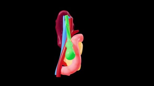 3D Medical Animation of Human Pancreas, Spleen, and Duodenum
