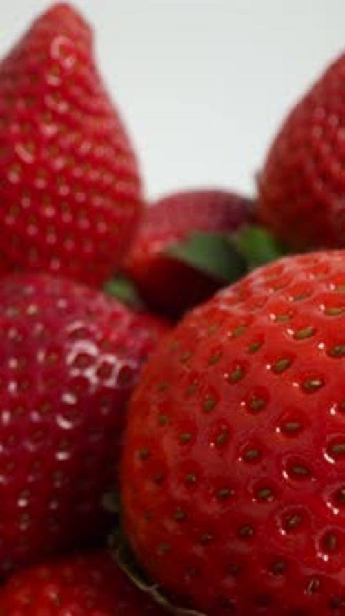 Fresh Ripe Strawberries, Vertical Video 08