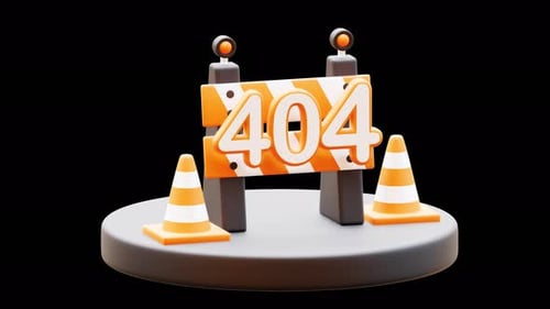 404 Fehler 3D-Animation, Alpha-Hintergrund