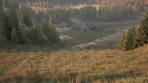 Ancient Wooden House At Green Valley 2k