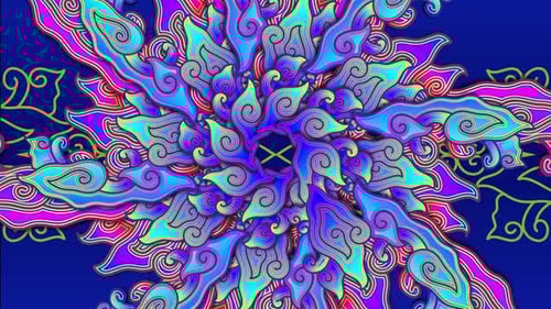 Vibrant Decorative Fluid Pattern Animation Loop