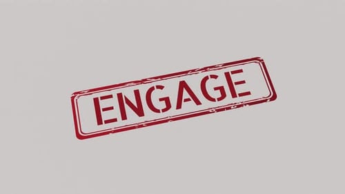 Animated Red Grunge Stamp with Engage Word Impression