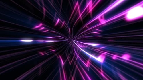Neon Pink And Blue Light Beams and Particles VJ Background
