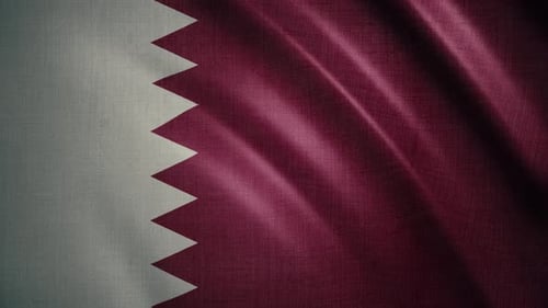 Realistic Waving Flag of Qatar Loop Animation