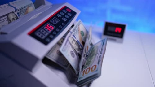 Modern automatic cash counting machine.