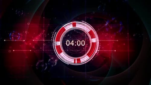 Futuristic Tech Digital Countdown Timer with HUD Interface