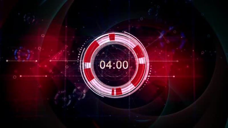 Futuristic Digital Countdown Timer with Dynamic HUD Interface ...