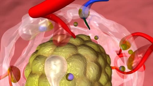 Microscopic view of cellular processes and molecule transport