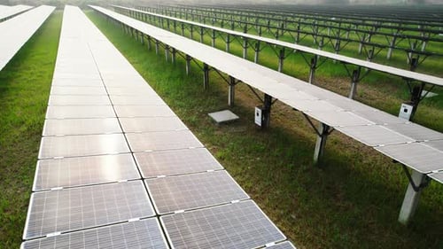 Solar Power Plant Station Ecology Solar Power Station Solar Panels in Field