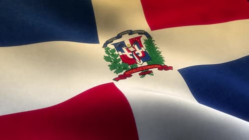 Dominican Republic Flag Waving Loop Animation
